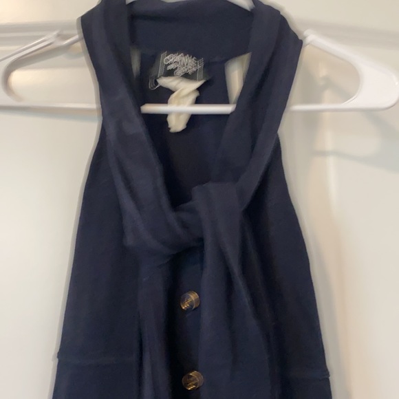 Chanel boutique vintage navy knit cutout dress with pockets - Picture 7 of 13